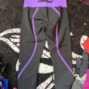 Lululemon luxtreme pace tights purple stripe New!